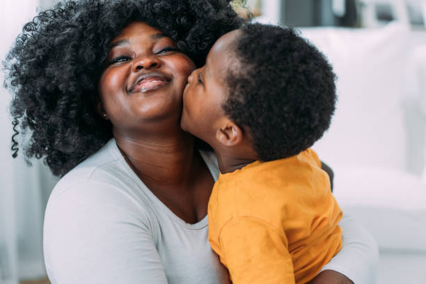 istock Mother and little son at home. 2175155472