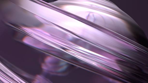 istock Metal Wave-like Plate Rainbow Reflection Delicate Contemporary Elegant Modern 3D Rendering Abstract Background 2175156124