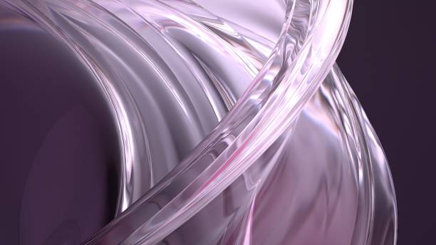 istock Metal Wave-like Plate Rainbow Reflection Luxury Bezier Curve Elegant Modern 3D Rendering Abstract Background 2175157012