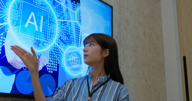 istock businesswoman doing AI presentation 2175169149