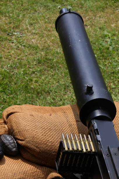 istock machine gun used during the first and second world wars  with sandbags during a historical reenactment 2175176597