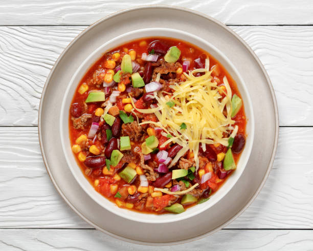 istock taco soup with kidney bean, corn, ground beef 2175177043