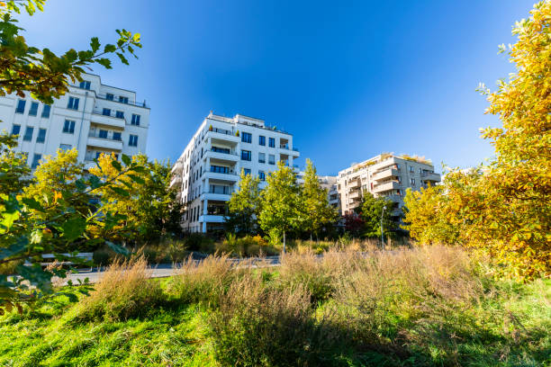 istock Apartments in Autumn with sunlight 2175184559