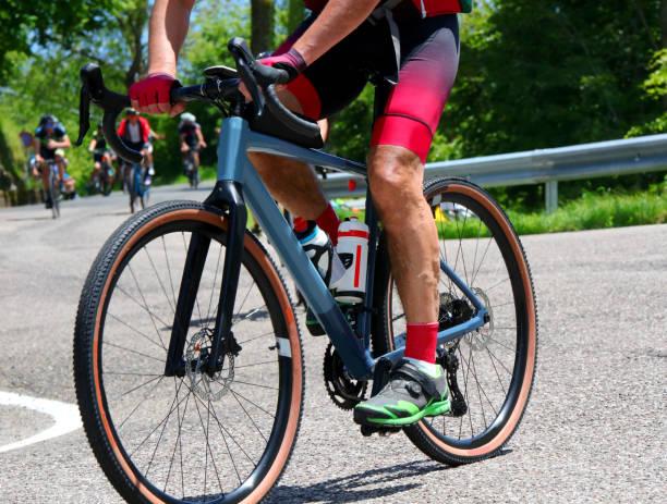 istock racing bicycle during a road cycling race with cyclists 2175188876