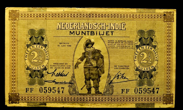 Vintage Dutch East Indies 2.5 Gulden Banknote