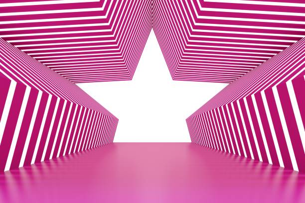 Abstract background, mock up scene geometry shape podium for product display, star shaped tunnel