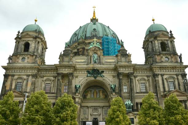 Berlin Cathedral facade, Schlossplatz. Palace Square or Castle Square Protestant Church
