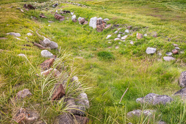 Excavation of an medieval building in Qassiarsuk also known as Brattahlid which is an UNESCO heritage site and it is believed to have been home to the first Norsemen settlement in Greenland and home for Eric the Red - the Viking who was the first European to set foot on American soil