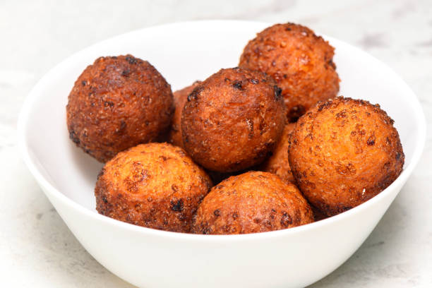 istock Bowl with delicious fried tofu balls on white background 2175215186