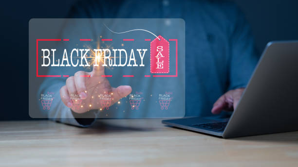 istock Person engages with digital interface Black Friday sales, highlighting shift towards online shopping during major sales events Experience excitement of holiday deals online 2175218154