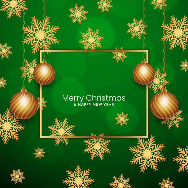 istock Merry Christmas festival glossy green background design 2175222338