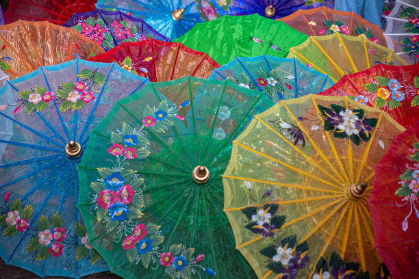 istock Colorful Floral Decorative Umbrellas in Vibrant Array 2175227434