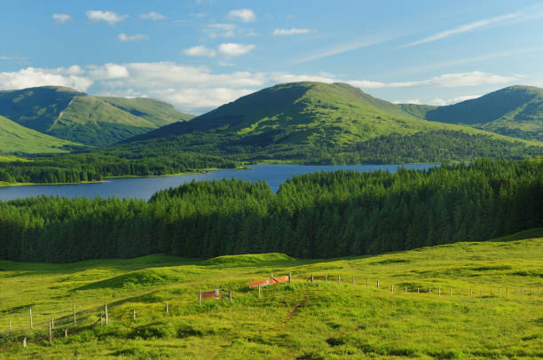 Loch Tulla Scotland Great Britain On A Beautiful Summer Day With A Clear Blue Sky