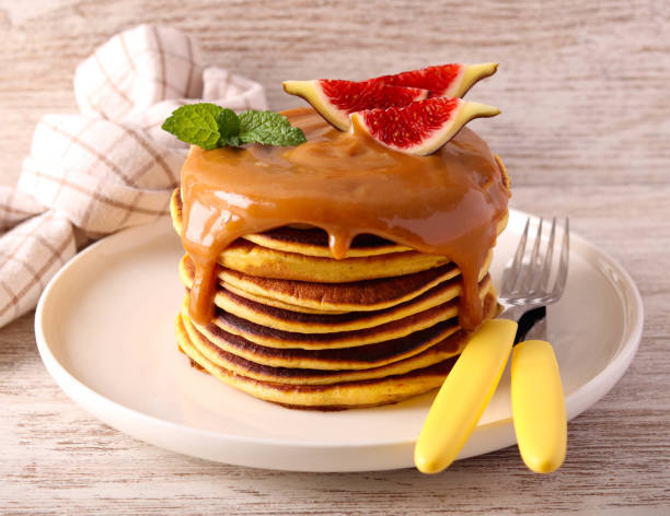 istock Stack of pancakes with caramel sauce 2175234346