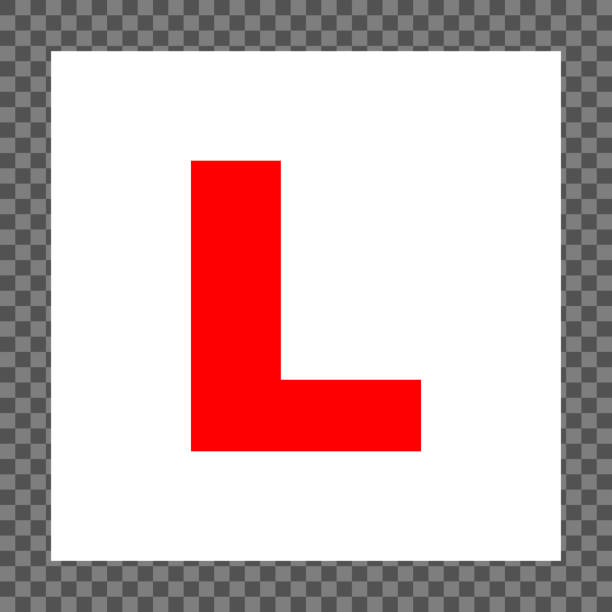 istock Red L sign commonly used for learner drivers to indicate a novice driver in training. Driving school. Vector Illustration. 2175237728