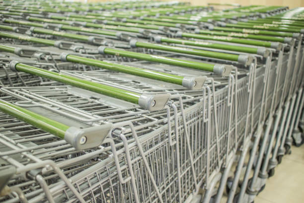 istock Row of shopping carts 2175253609