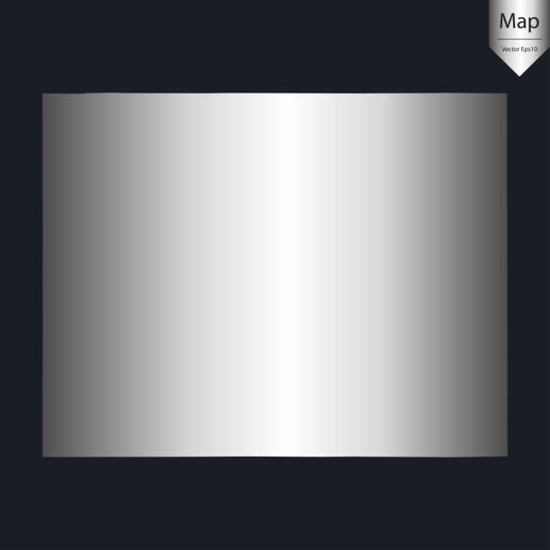 istock Abstract - High Detailed Silver Map of Wyoming. 2175258840