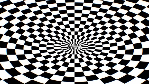 istock Crazy Optical Illusion Black And White Radial Circular Pattern Moves - Abstract Background Texture 2175269281
