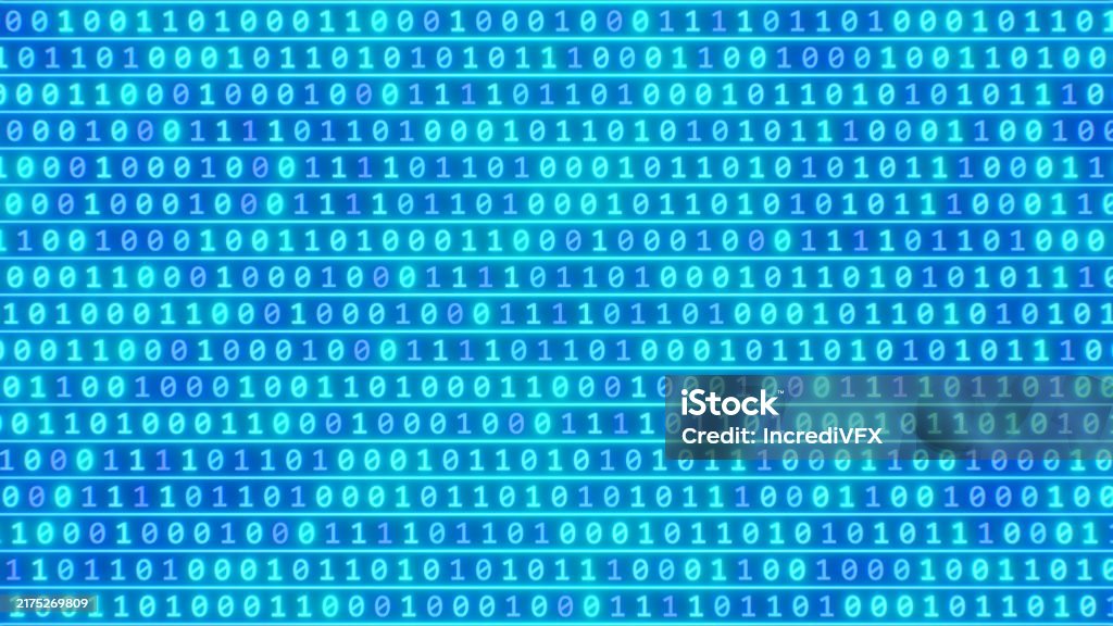 Dynamic Data Streaming Binary Digits Zeros And Ones Moving Bits Bytes ...