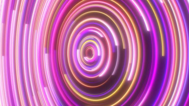 istock Futuristic Cyber Glowing Neon Rings Spinning Abstract Data Concept - Abstract Background Texture 2175269896