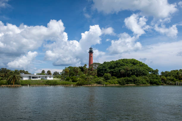 Jupiter, Florida, USA - 12th September 2024: The Jupiter Inlet Lighthouse in Jupiter, Florida, USA
