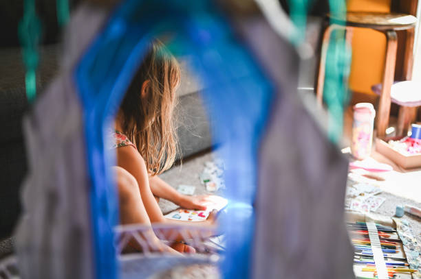 istock Little girl playing at home. 2175289556