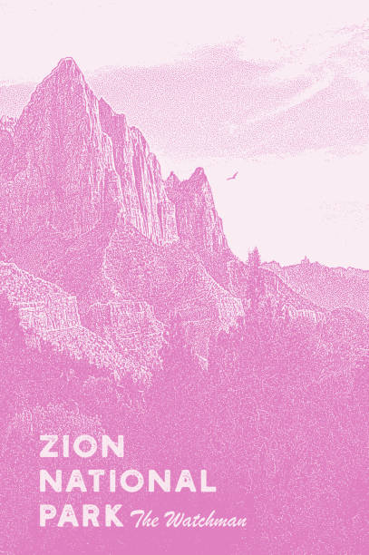 Retro Style Postcard of Zion National Park
