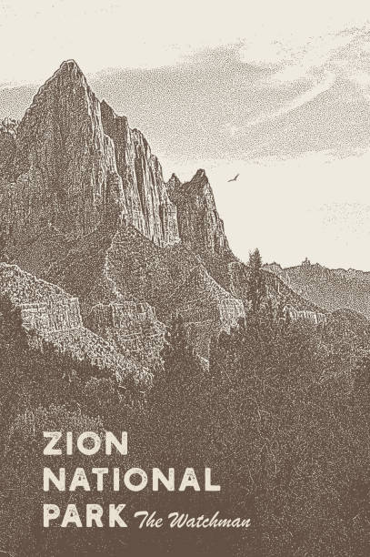 Retro Style Postcard of Zion National Park