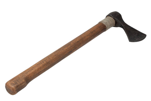 istock antique battle axe with wooden handle. 2175292664
