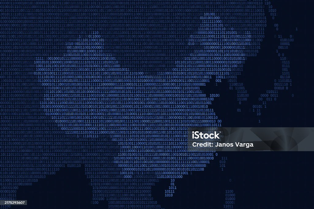 Asia Map Series With China Blue Binary Code Stock Illustration ...