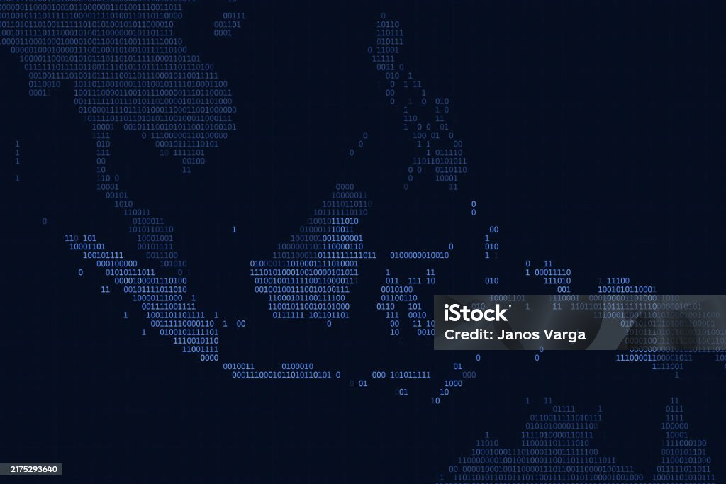 Asia Map Series With Indonesia Blue Binary Code Stock Illustration ...