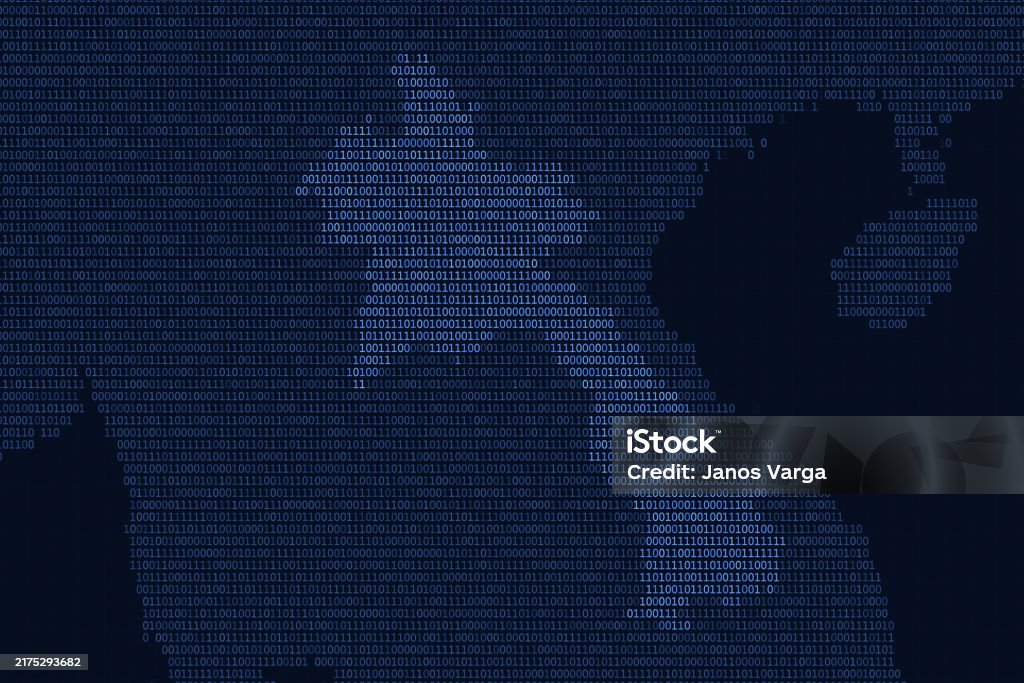 Asia Map Series With Laos Blue Binary Code Stock Illustration ...