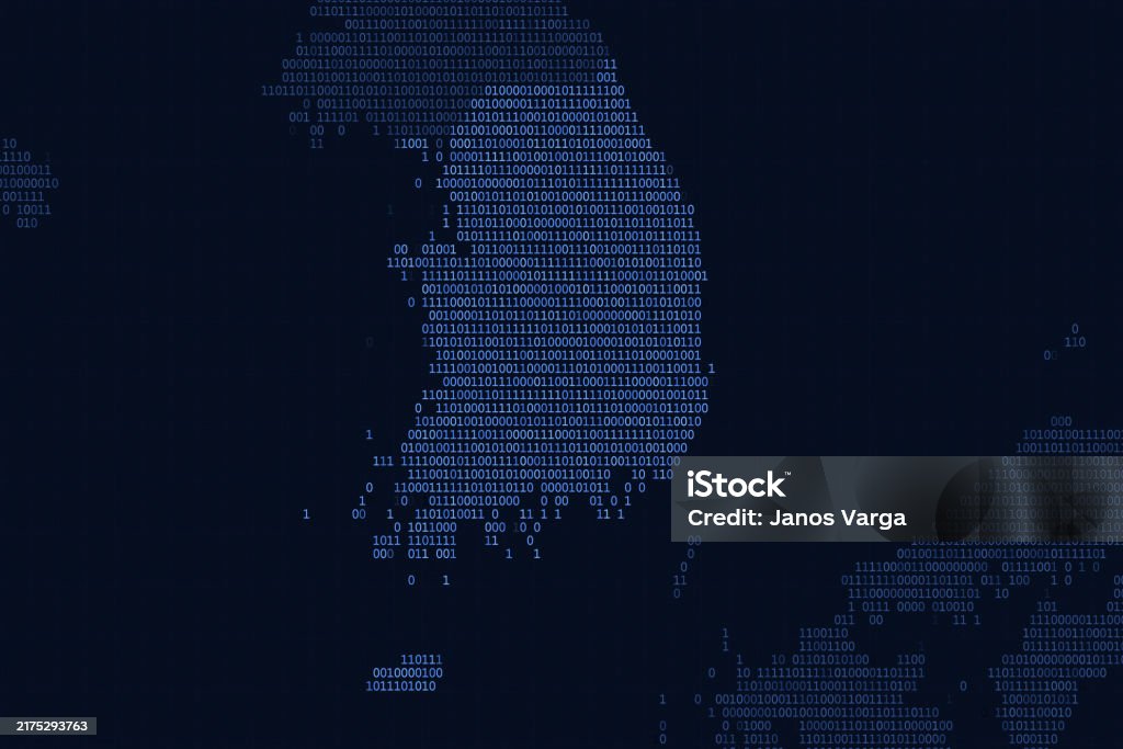 Asia Map Series With South Korea Blue Binary Code Stock Illustration ...