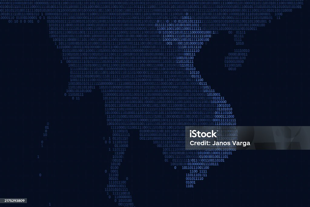 Asia Map Series With Vietnam Blue Binary Code Stock Illustration ...