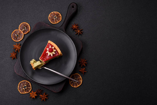 istock Delicious sweet dessert cheesecake with raspberry and pistachio flavor 2175294587