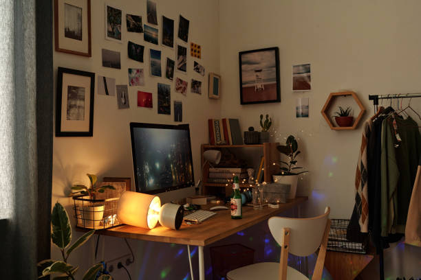 istock Workplace of modern home office manager 2175297856