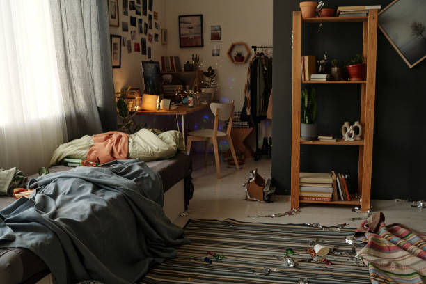 istock Interior of messy bedroom after booze 2175297860