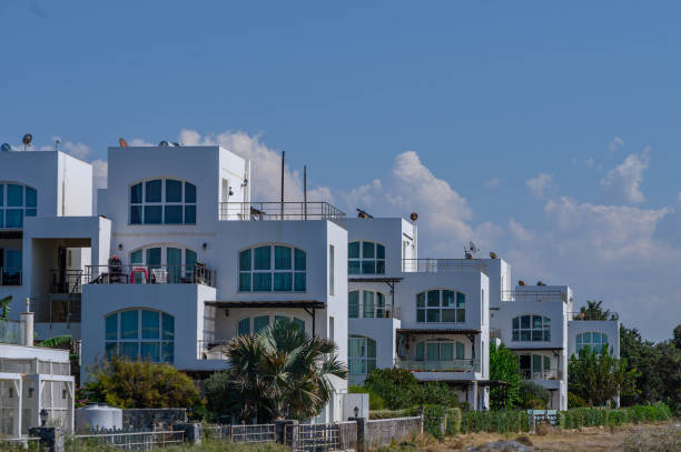istock Apartment building perspective view at sea coast. 2175299277