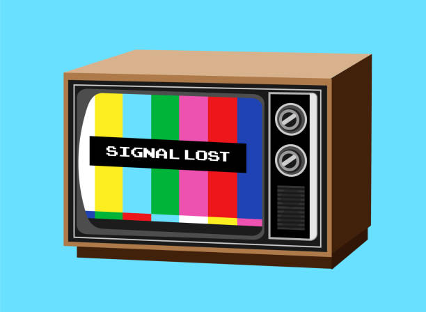 Vector illustration of a Retro TV with tv test screen pattern for television calibration. Fully editable vector eps.