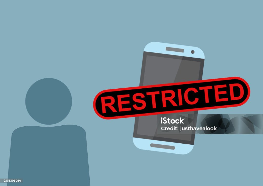 Mobile Phone Rstriction Mobile Phone Internet Access Restriction Concept Stock Illustration ...