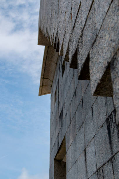 istock Stone stairs built on a gray granite wall Texture concept 2175304682