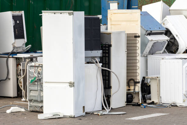 istock Old refrigerators and washing machines for e-waste disposal 2175305141
