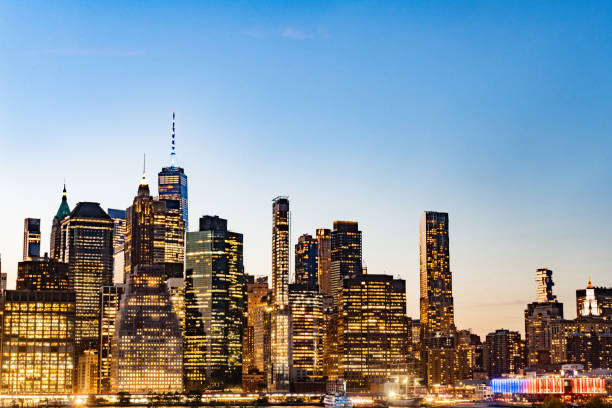 istock Downtown NYC Cityscape Illuminated at Dusk 2175306536