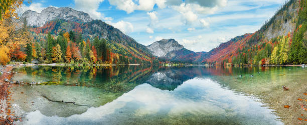 istock Breathtaking autumn scene of Vorderer Langbathsee lake. 2175306678