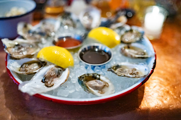 istock Fresh Raw Oysters on Ice Ready to Eat 2175307132