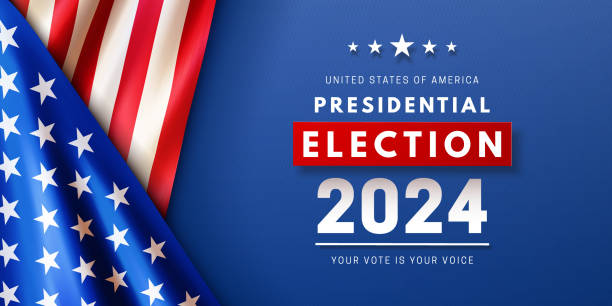 istock Presidential Election day USA 2024 with American flag 2175321351