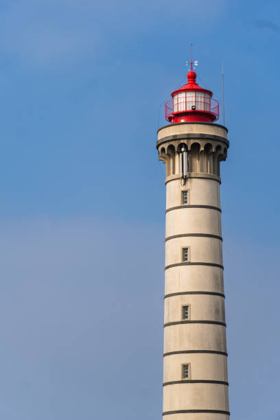 istock View of lighthouse, typical Portuguese architecture, with nice details and very particular framing, blue sky as background, located in Leça da Palmeira, Porto, Portugal. Matosinhos. Leça Beach 2175324921