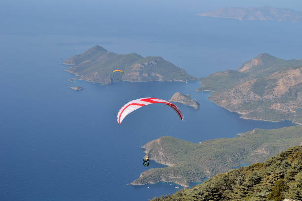 Paragliding center in the village of Oludeniz overlooking the Blue Lagoon.