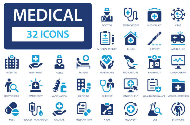 bildbanksillustrationer, clip art samt tecknat material och ikoner med medical icon set. doctor, treatment, healthcare, medicine, hospital, nurse, pills. medicine and health care. - medicinska
