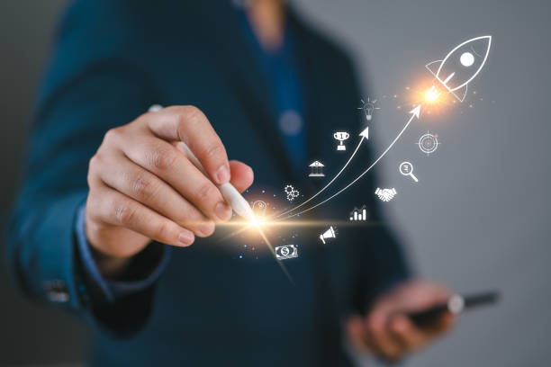 istock Startup business trend growth concept, improve development chart of company. Graph upward arrow grow up. Plan best sale performance return on investment stock, opportunity success challenge strategy 2175332487